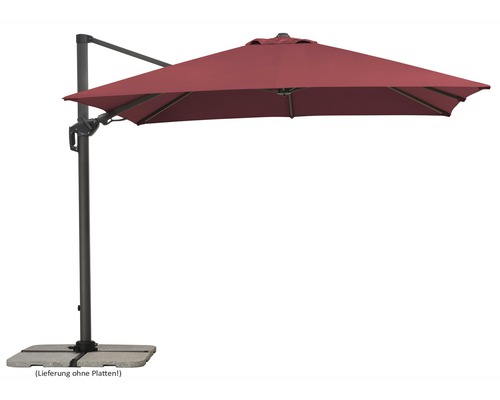 Zwevende parasol Schneider Rhodes Twist 300 x 300 x 264 cm polyester 200 g/m² bordeaux