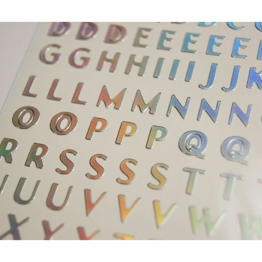 80 autocollants - alphabet - brillant - 1,8 cm