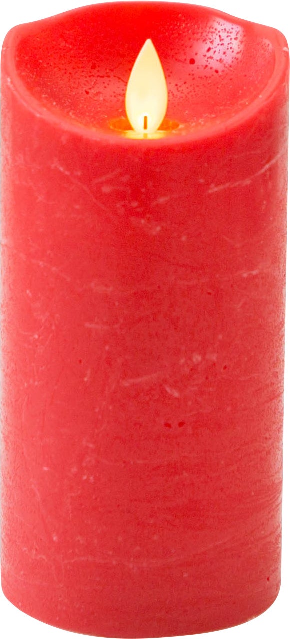 Anna's Collection LED stompkaars met timer Rustiek rood D 7,5 H 15 cm