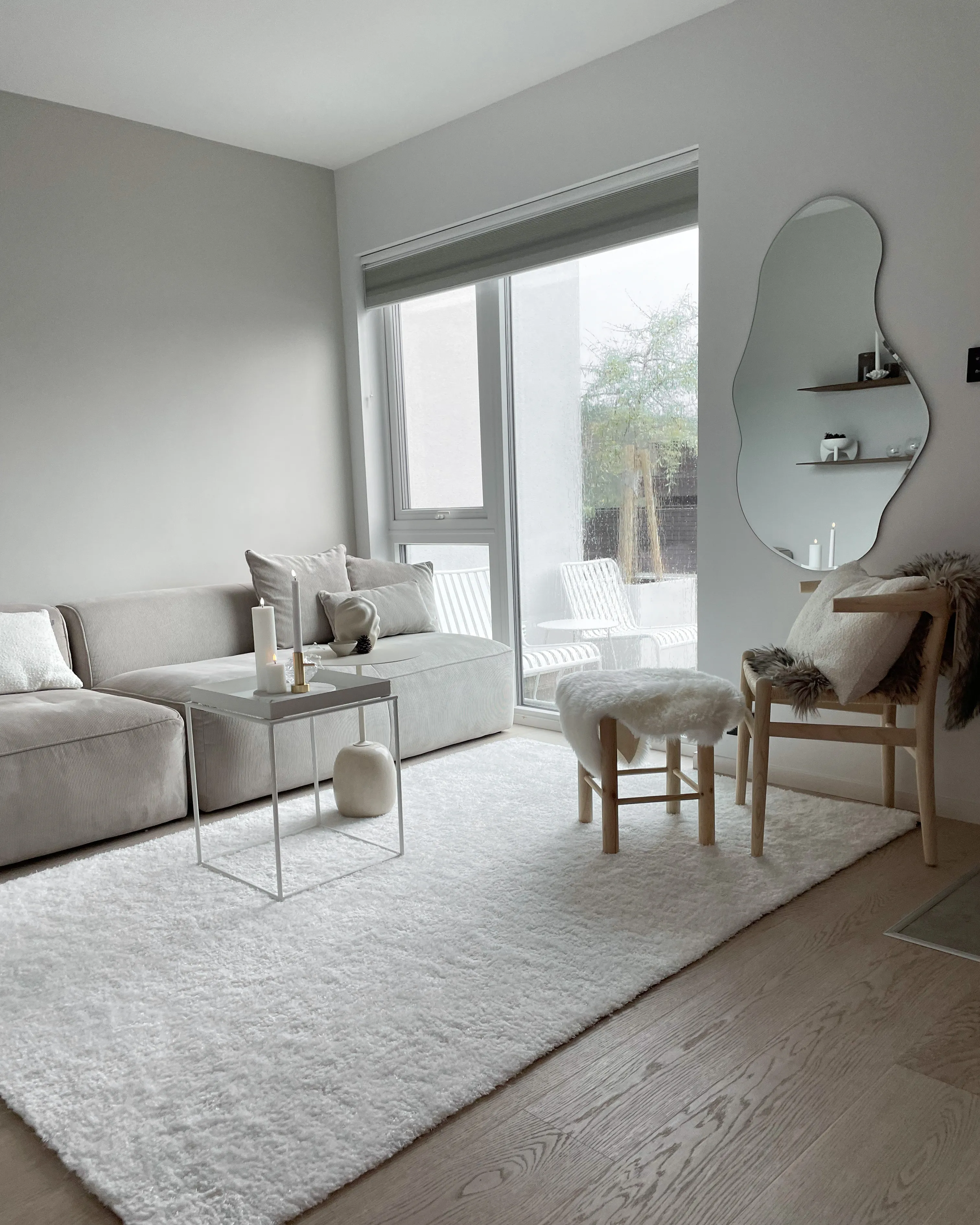 Hoogpoligvloerkleed DEMRE Wit 140 x 200 cm
