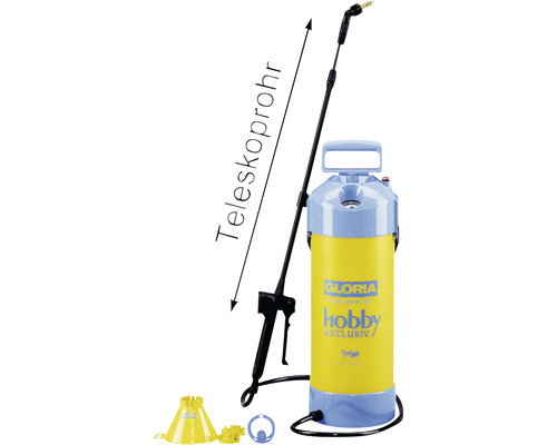 GLORIA hobby exclusief - 5L drukspuit, tuinspuit met hoogwaardige eigenschappen zoals een telescopische sproeibuis
