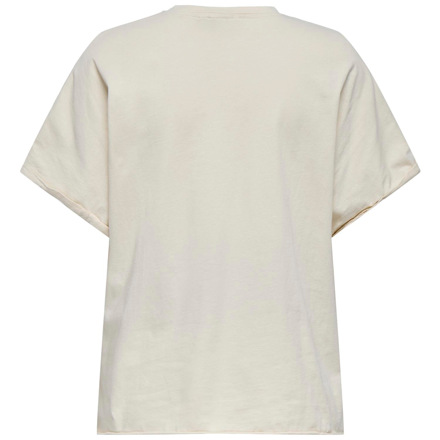 ONLY zwangerschaps T-shirt korte mouwen printopdruk beige