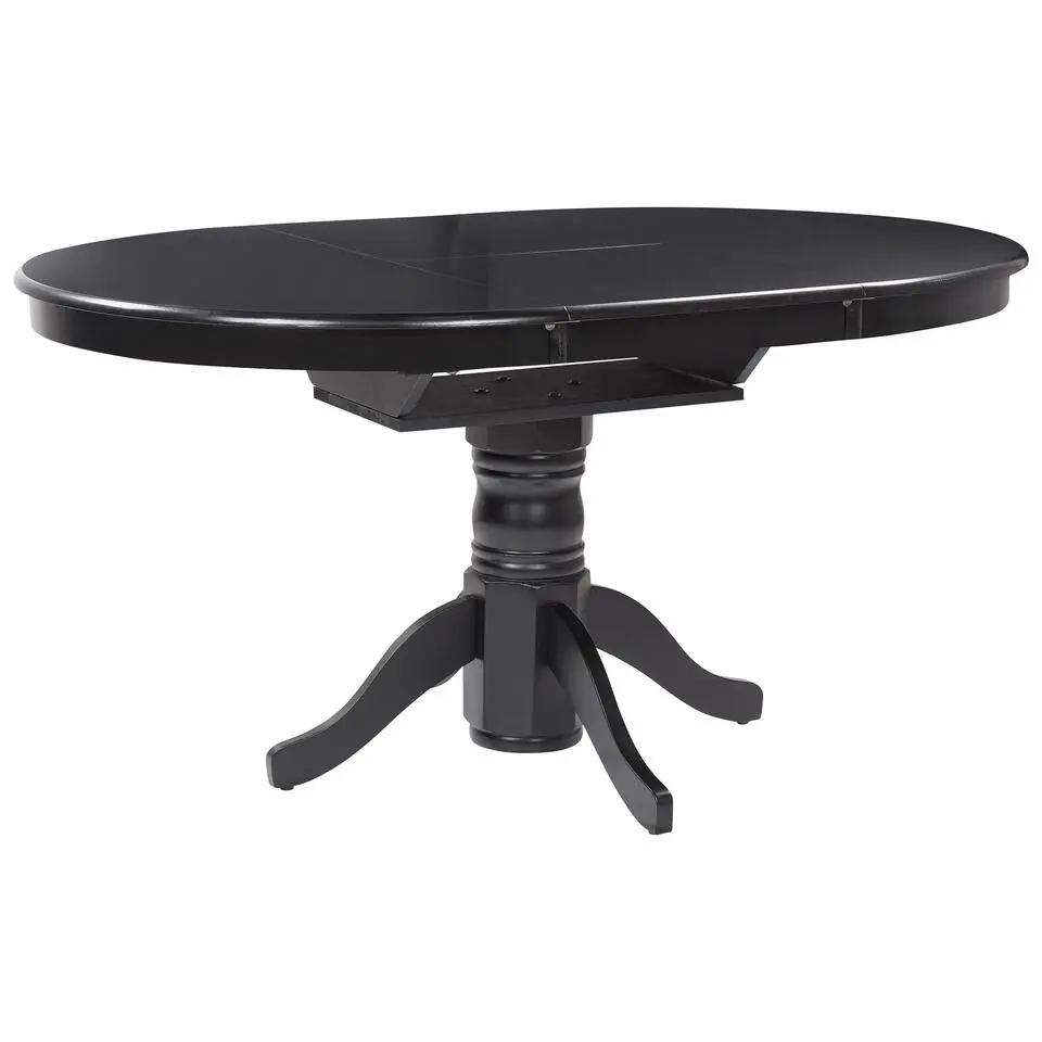 AKRON - Uitschuifbare eettafel - Zwart - 106/150 x 106 cm - MDF