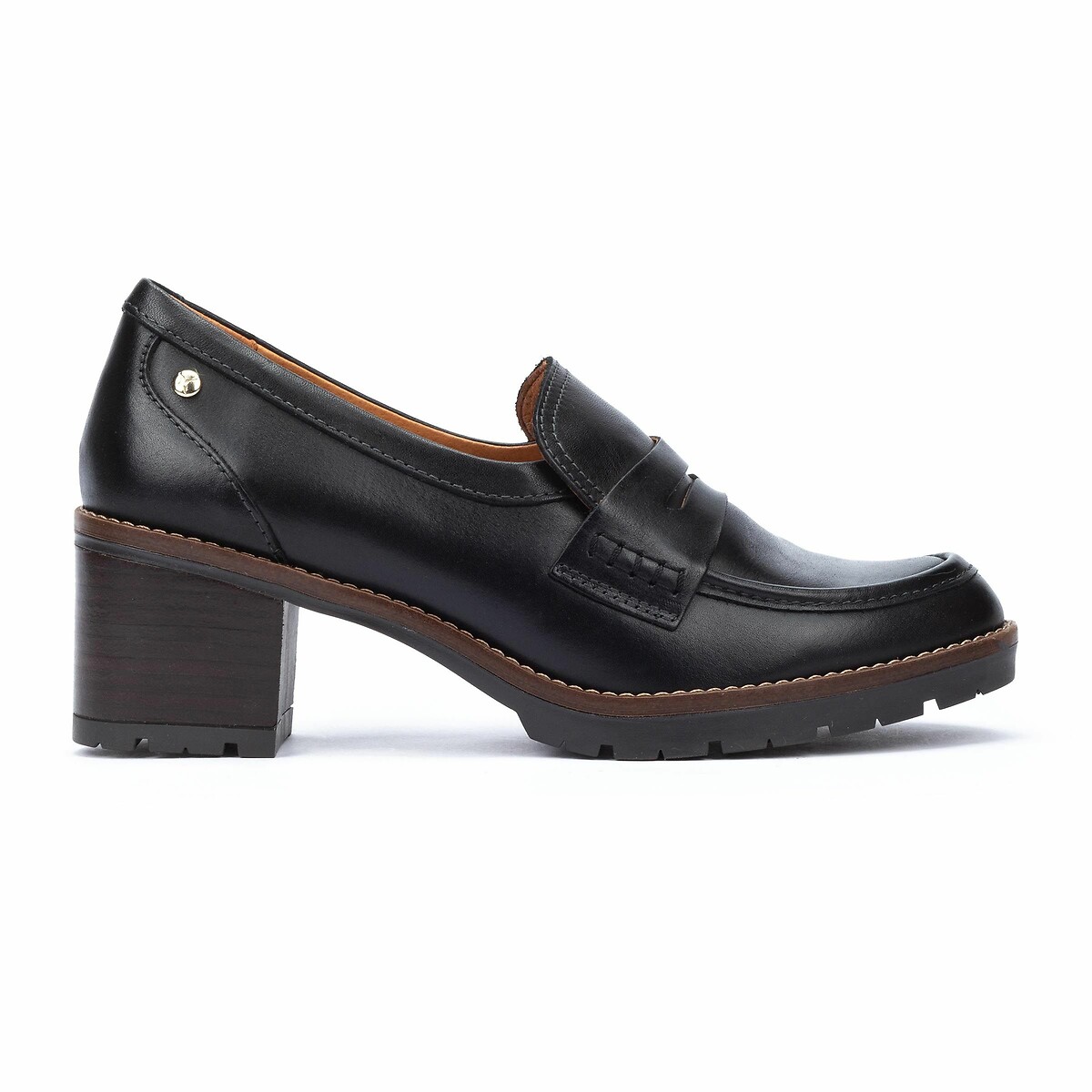PIKOLINOS<br>Mocassins de couro com salto alto, Llanes