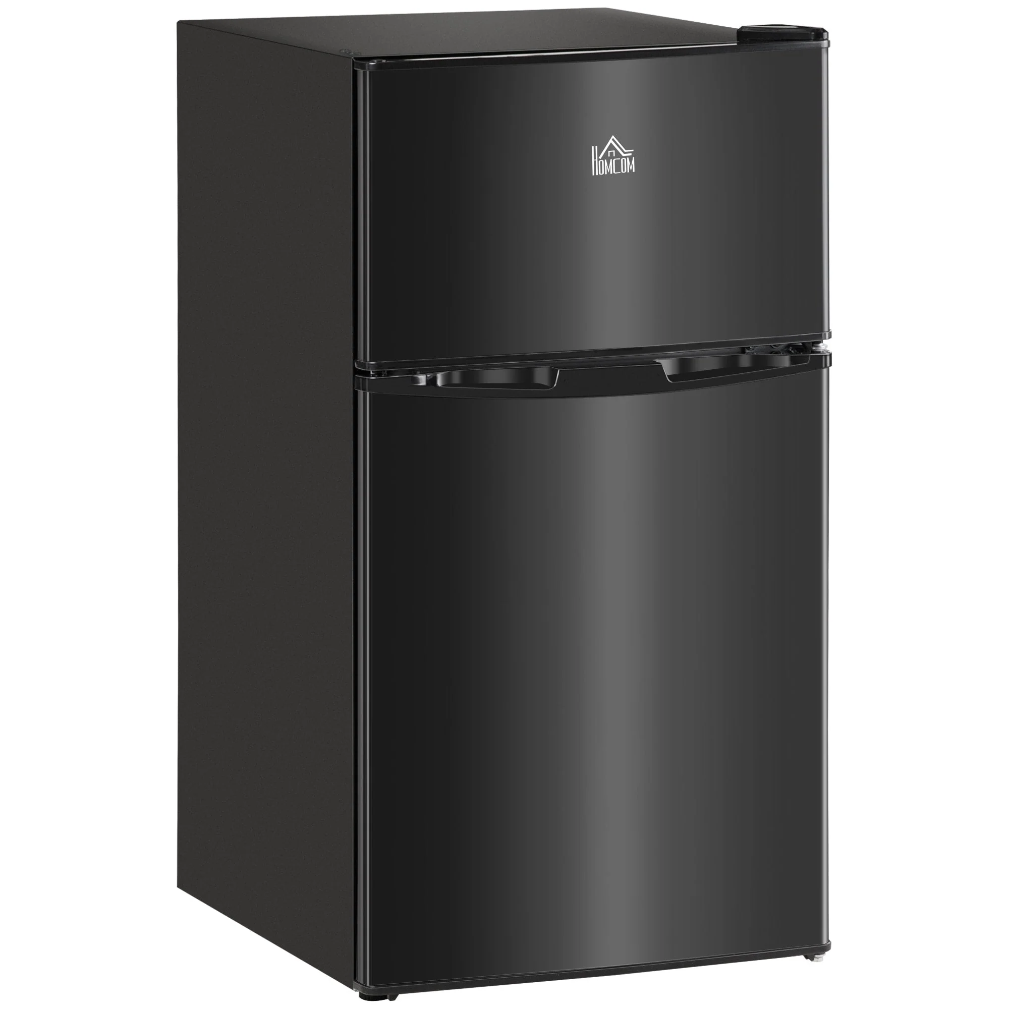 HOMCOM Double Door Mini Fridge with Freezer, 3.2 Cu.Ft Compact Refrigerator with Adjustable Shelf, Adjustable Thermostat