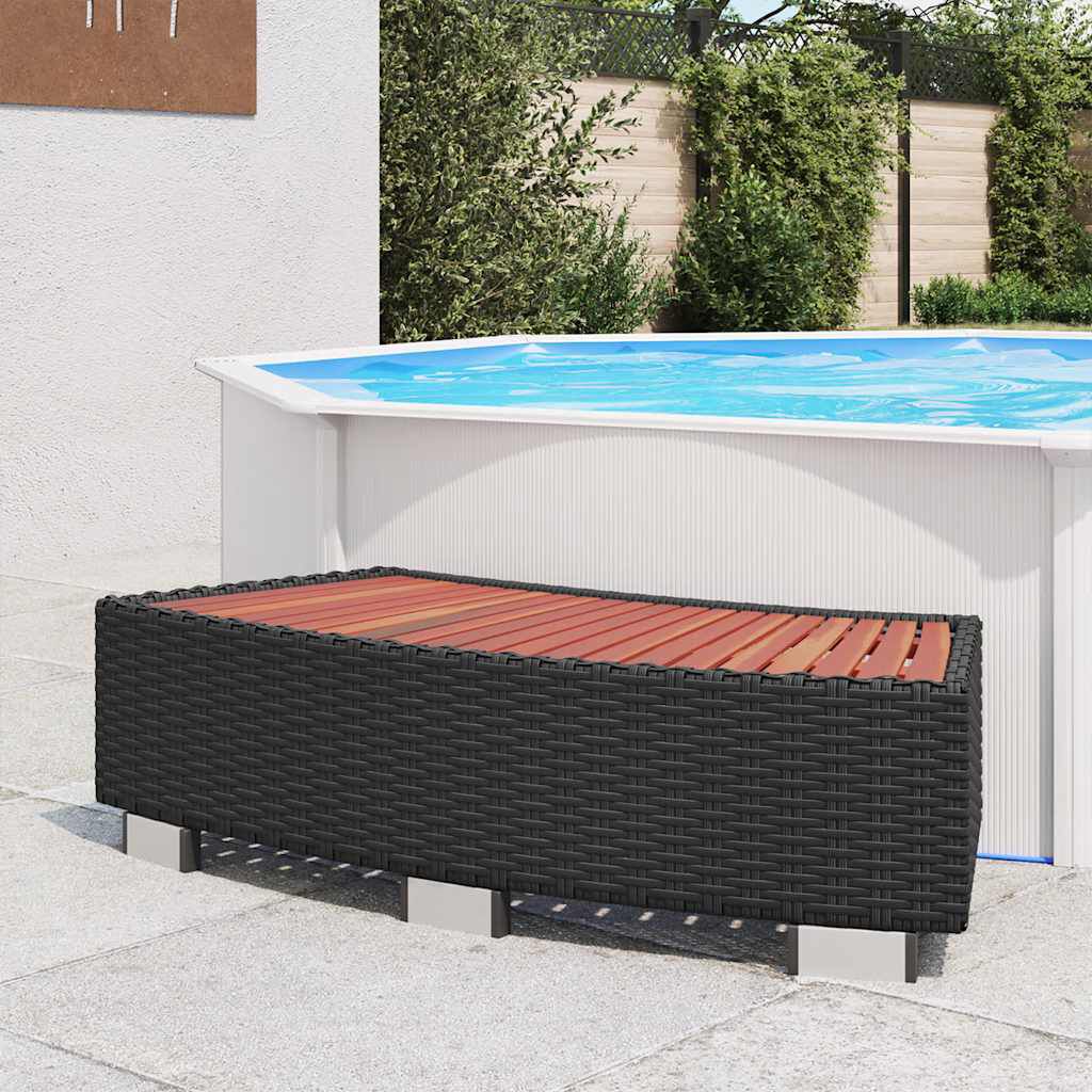 vidaXL Spa Trap 92 x 45 x 25 cm Poly Rattan Zwart
