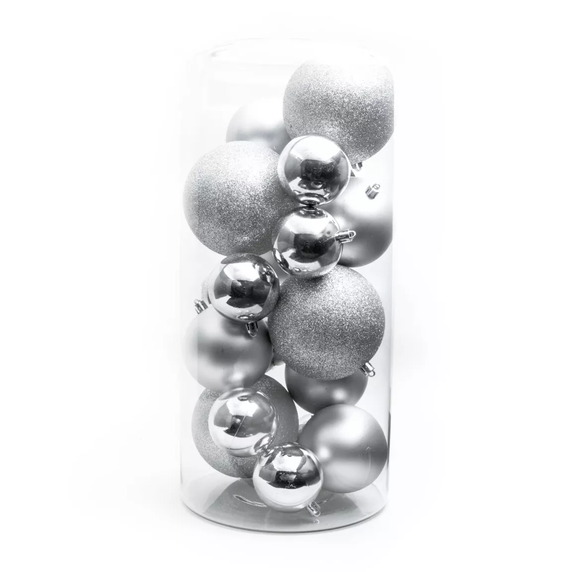 Lot de 20 boules de Noël assorties New Alpine Argent