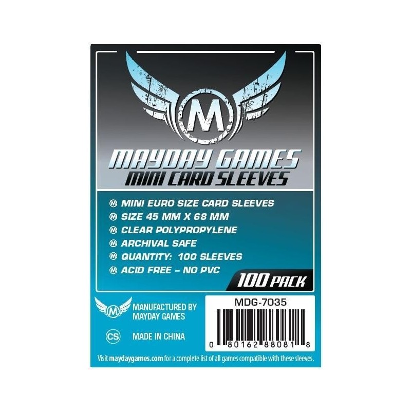 Lot de 100 Protège-Cartes Mini 45x68mm