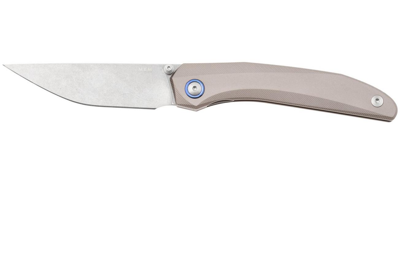 MKM Detonario DT-AGM Stonewashed Böhler M390, Gunmetal Aluminium, zakmes, TNT Knives design