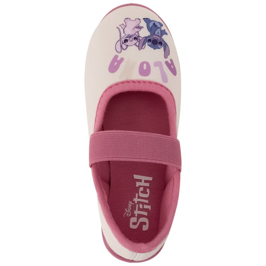 Chaussons babies print Stitch & Angel Disney pour fille - Ecru