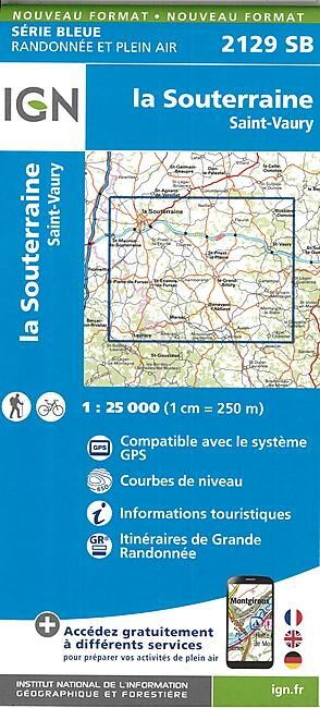 IGN - 2129 SB LA SOUTERRAINE 1 25 000