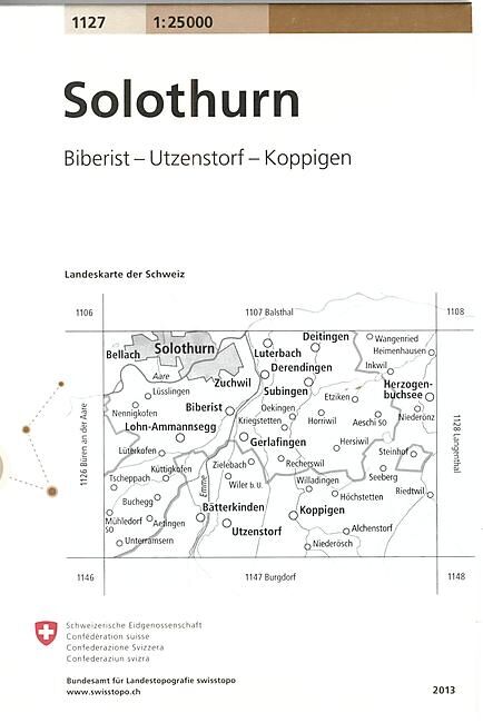 BUNDESAMT - 1127 SOLOTHURN ECHELLE 1 25 000