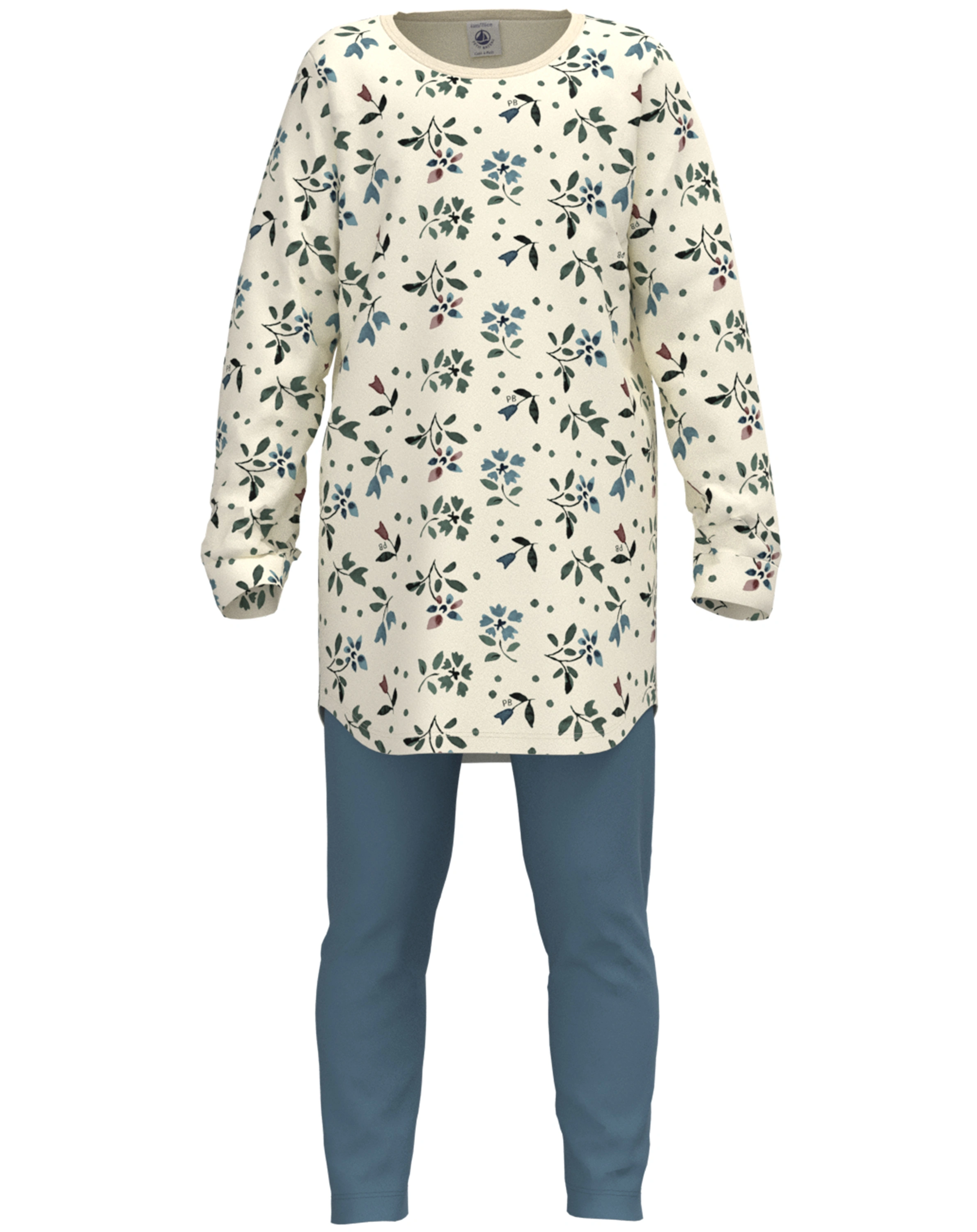 Nachthemd FEUILLES mit Leggings in marshmallow