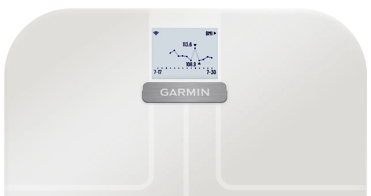 Garmin Index S2 Smart Scale, Intl, White, 1 pack White