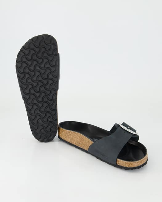 Birkenstock Madrid Big Buckle Pantoletten in Schwarz