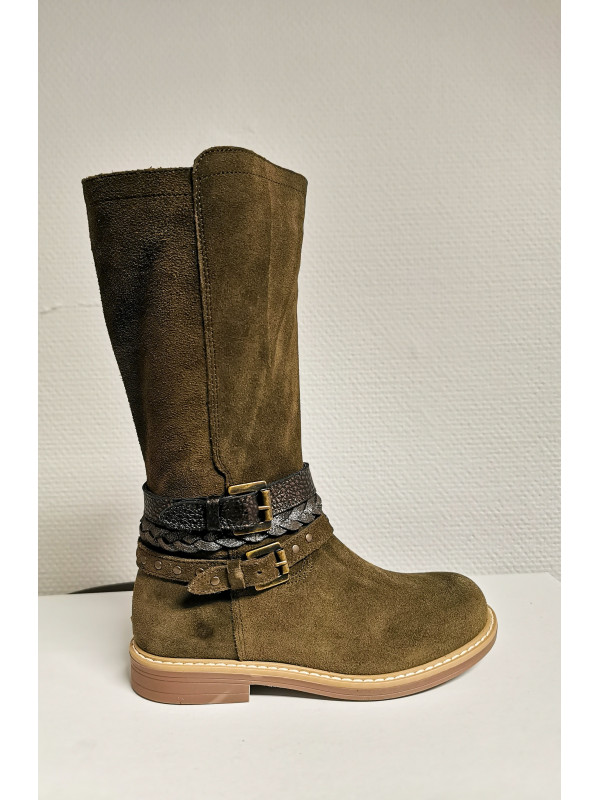 Bottes enfant Carmela Peau Kaki - Reqins