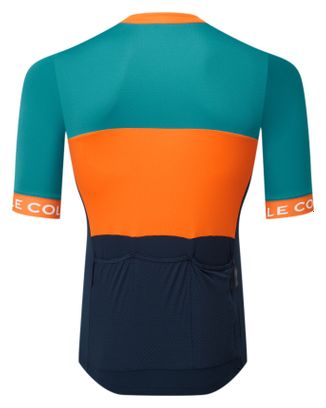 Maillot Manches Courtes Le Col Sport Bleu/Orange