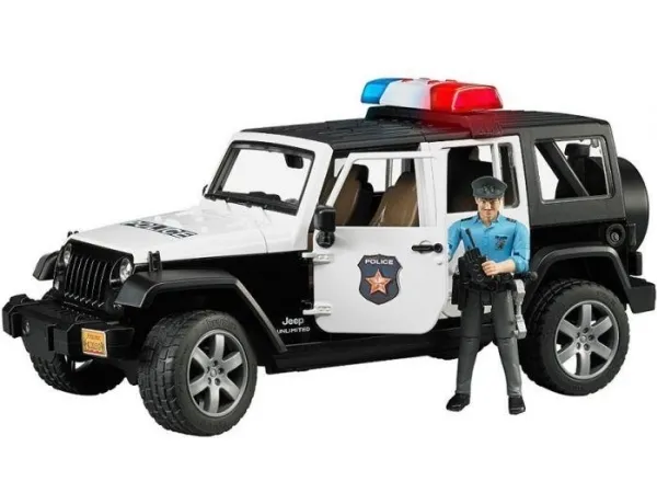 Bruder Jeep Wrangler Rubicon Police vehicle with police officer and accessories toy