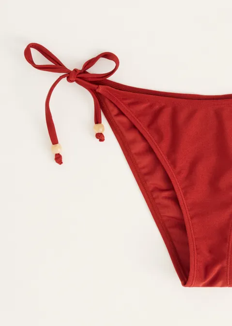 Bikini broekje met kraaltjes rood (ROO.RS)