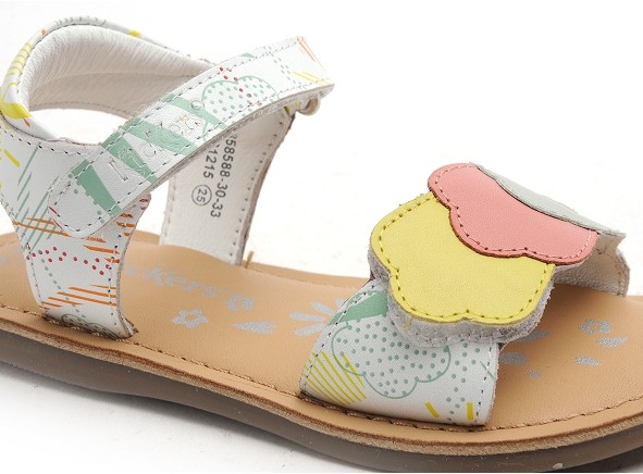 Kickers nu pieds enfant dyastar blanc