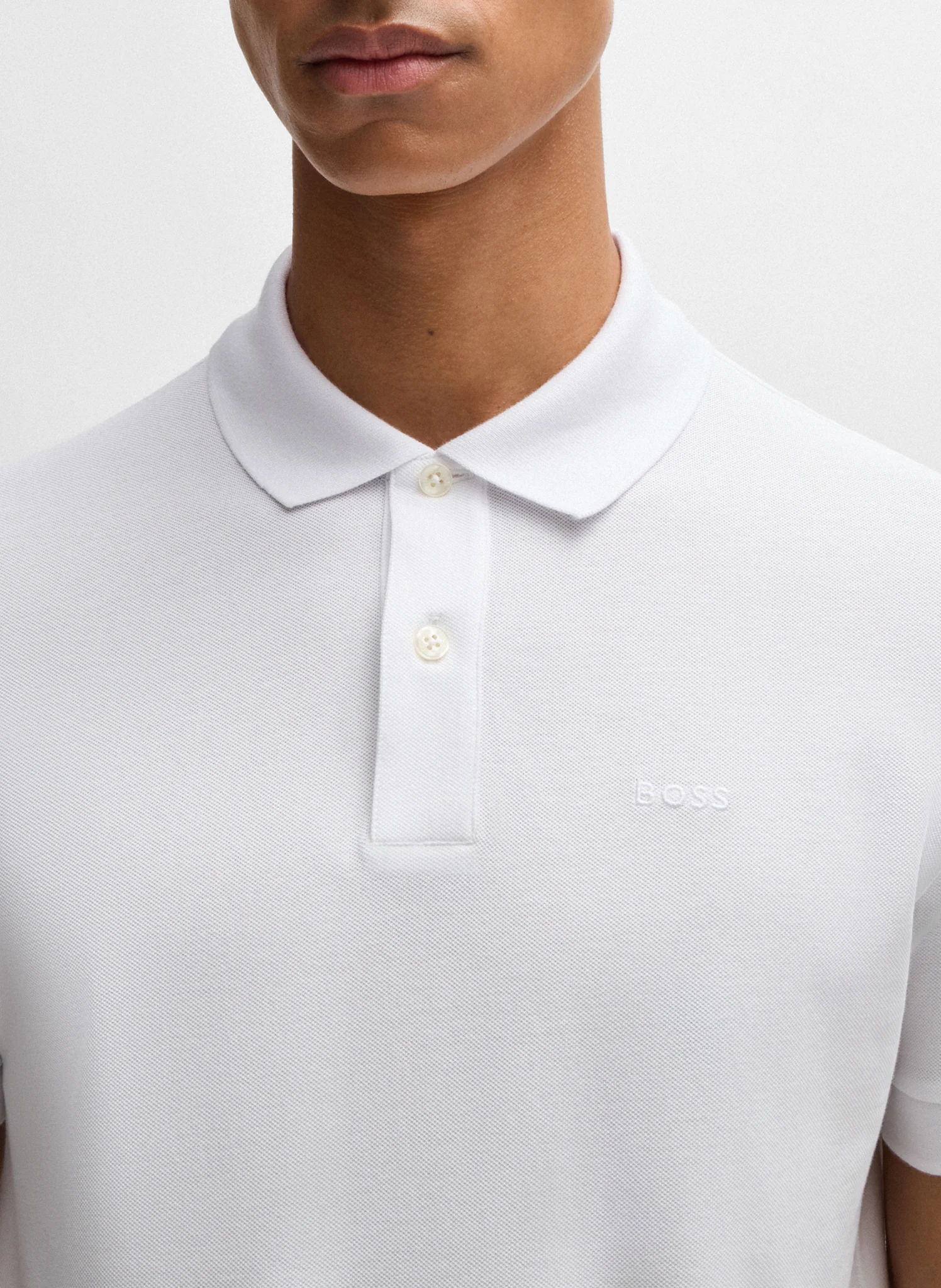 Polo regular-fit en coton bio| Blanc
