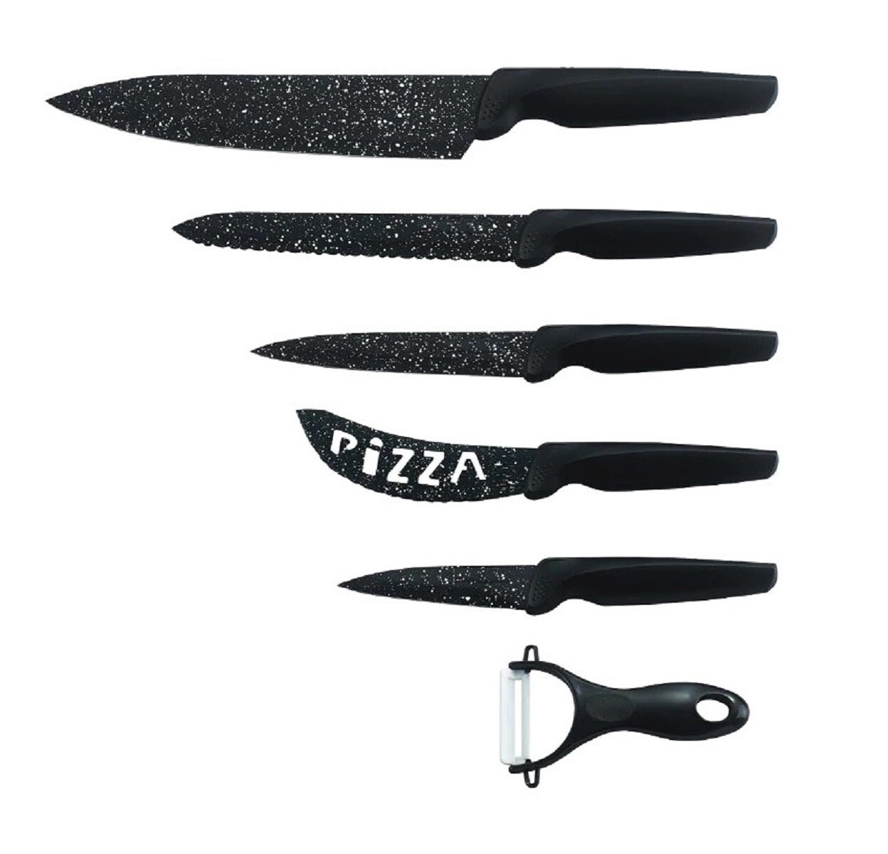 6-Teilig Messerset schwarz