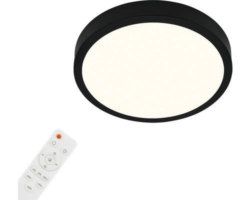 LED plafondlamp 18W 2000 lm 2700-6500 K CCT instelbare witte tinten Ø 28 cm Runa zwart + sterrenhemel, nachtlampfunctie, geheugenfunctie