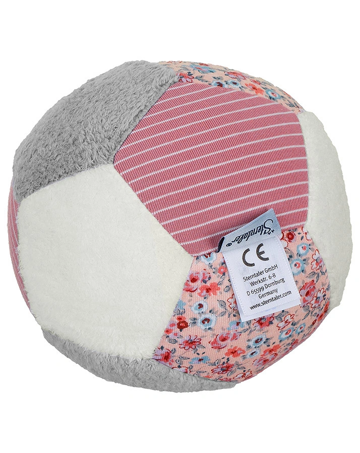 Stoffball BLUMEN (11cm) in rosa