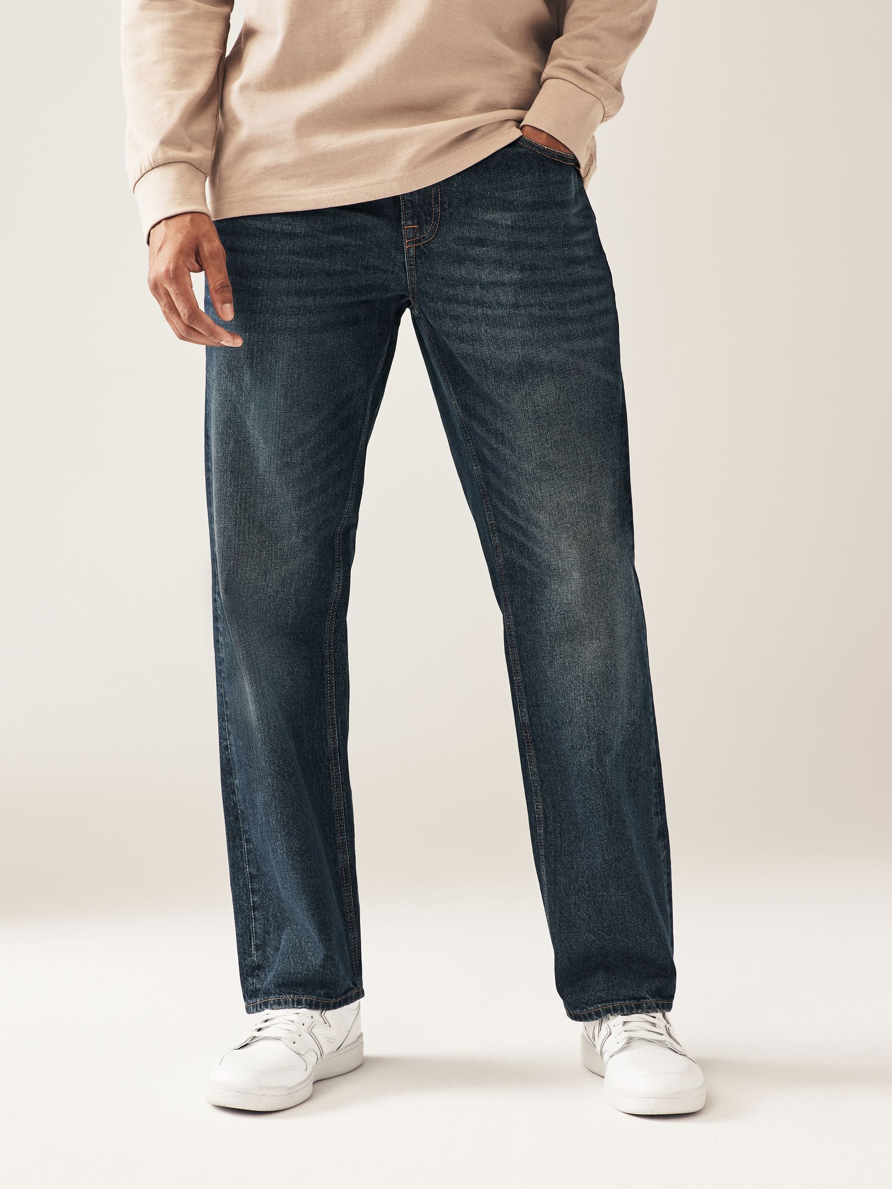 Blauwe tint - Relaxed fit - 100% katoenen authentic jeans