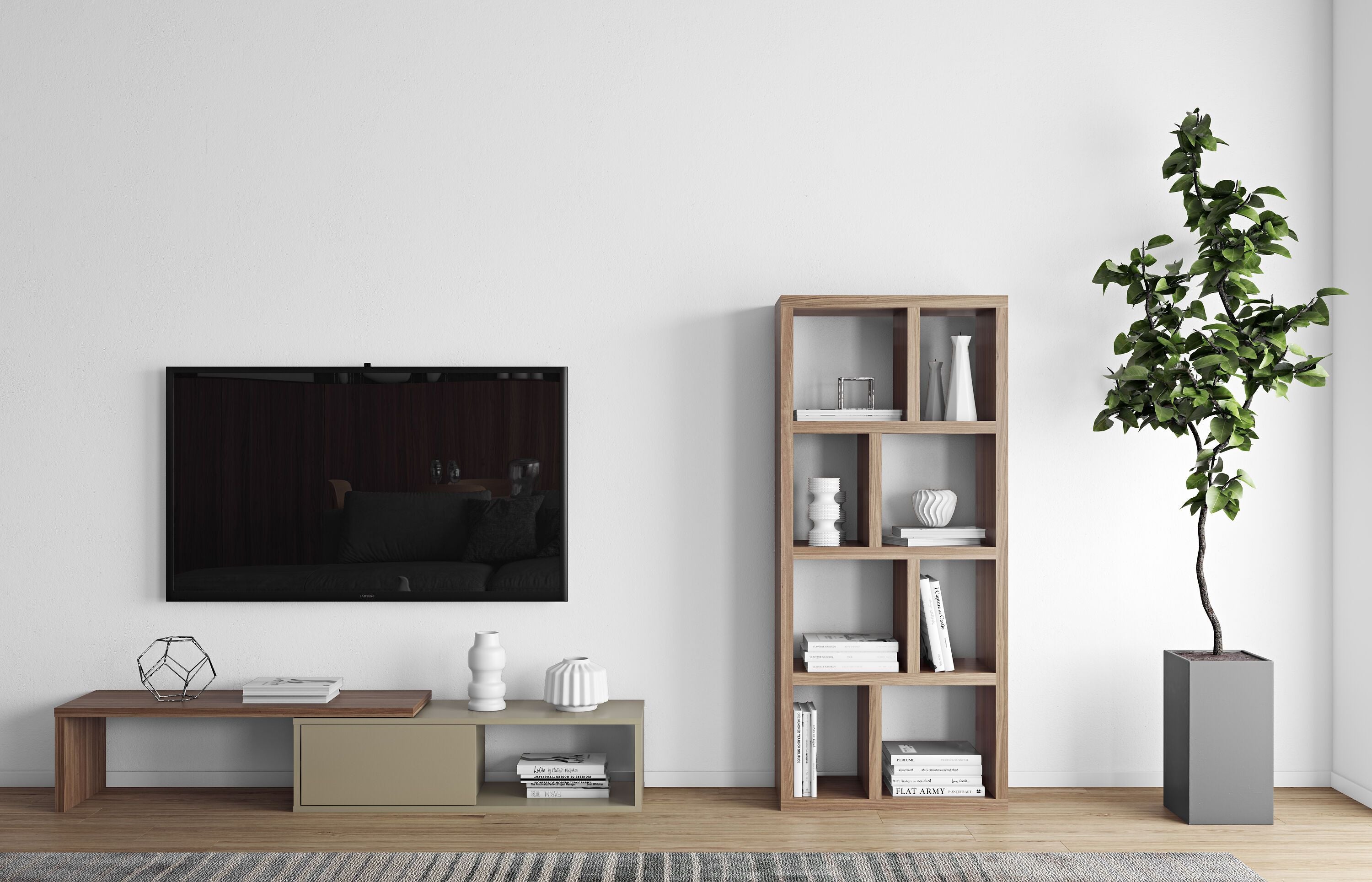 INDUS Regal - Nussbaum / B: 70.0 cm x T: 34.0 cm x H: 159.0 cm