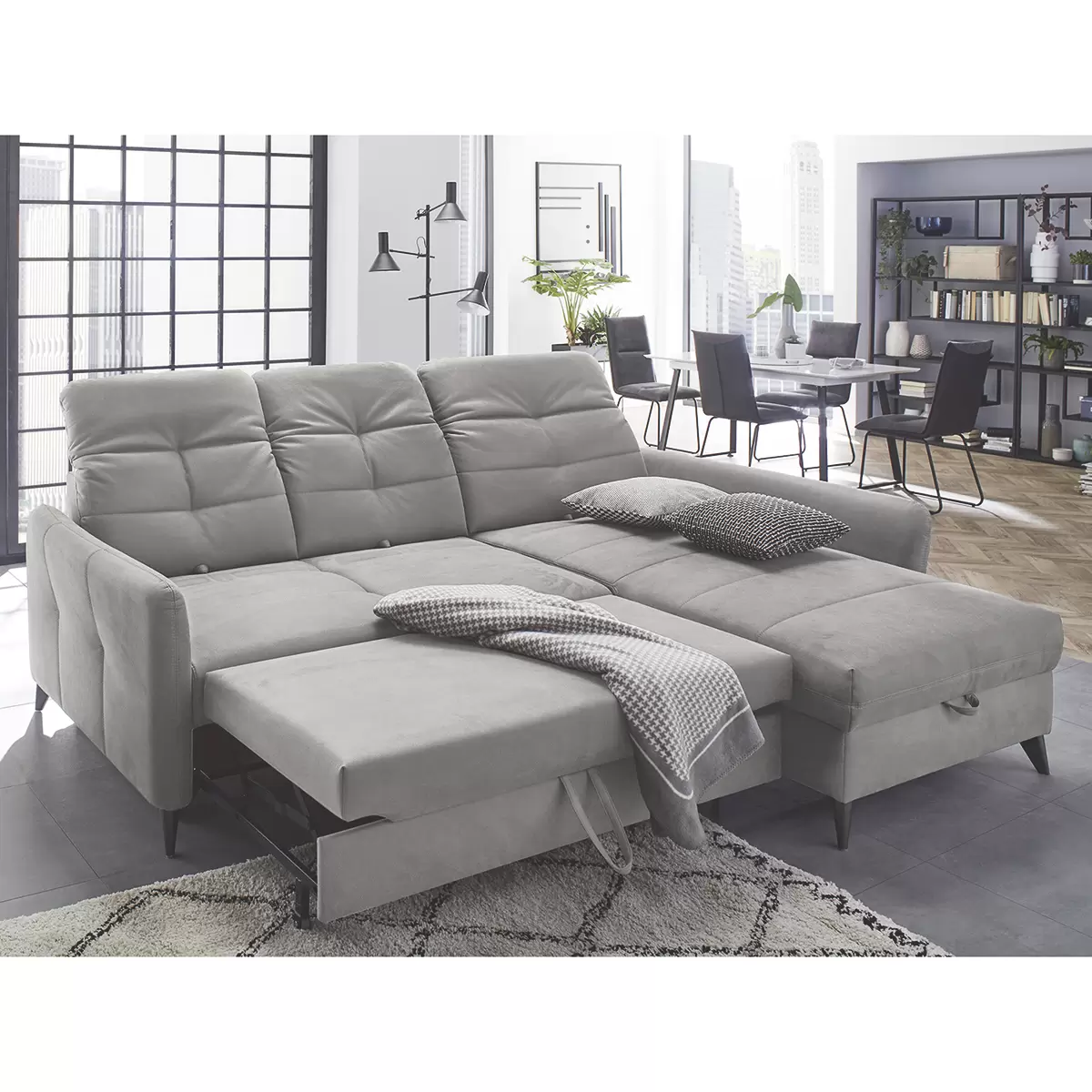 Ecksofa Loft 145 x 232 Hellgrau