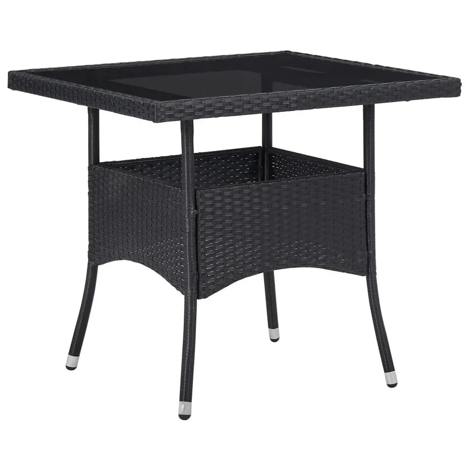 vidaXL - Bistroset - Zwart - Poly rattan