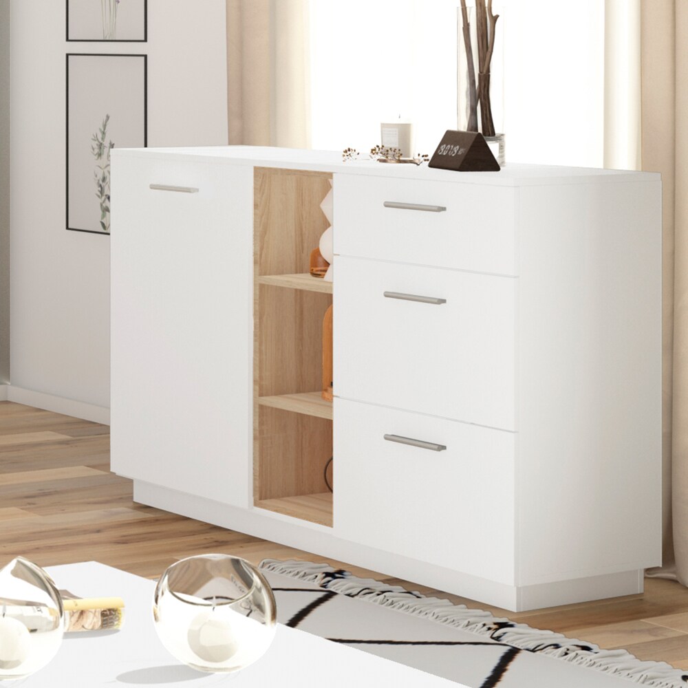 Vicco Kommode Highboard Anrichte Beatrice Weiß 3 Schubladen Sideboard Regal