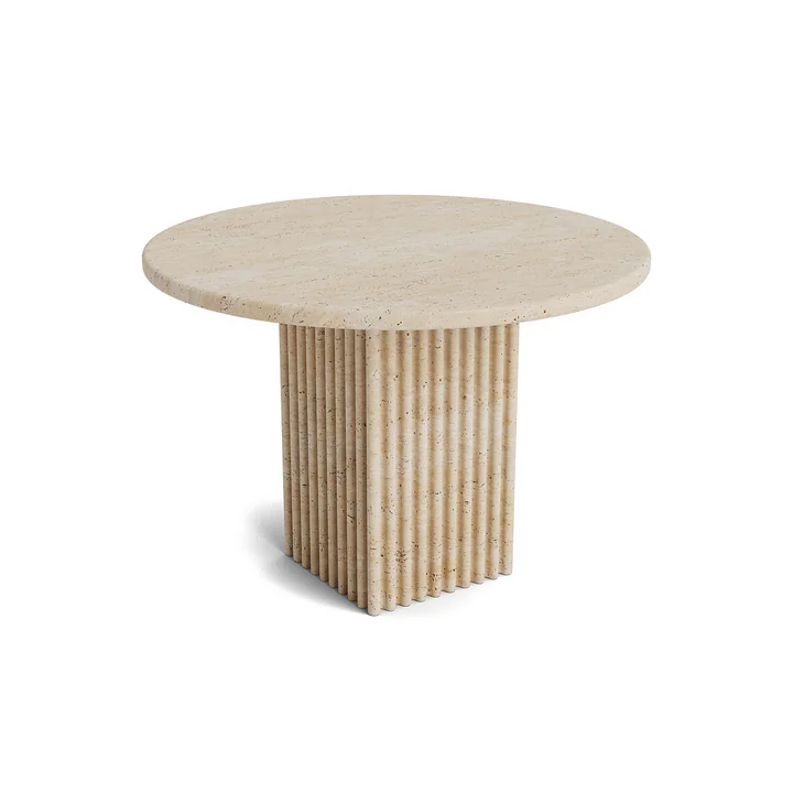 Norr11 - Soho Couchtisch Ø 50 x H 35 cm, Travertin natur