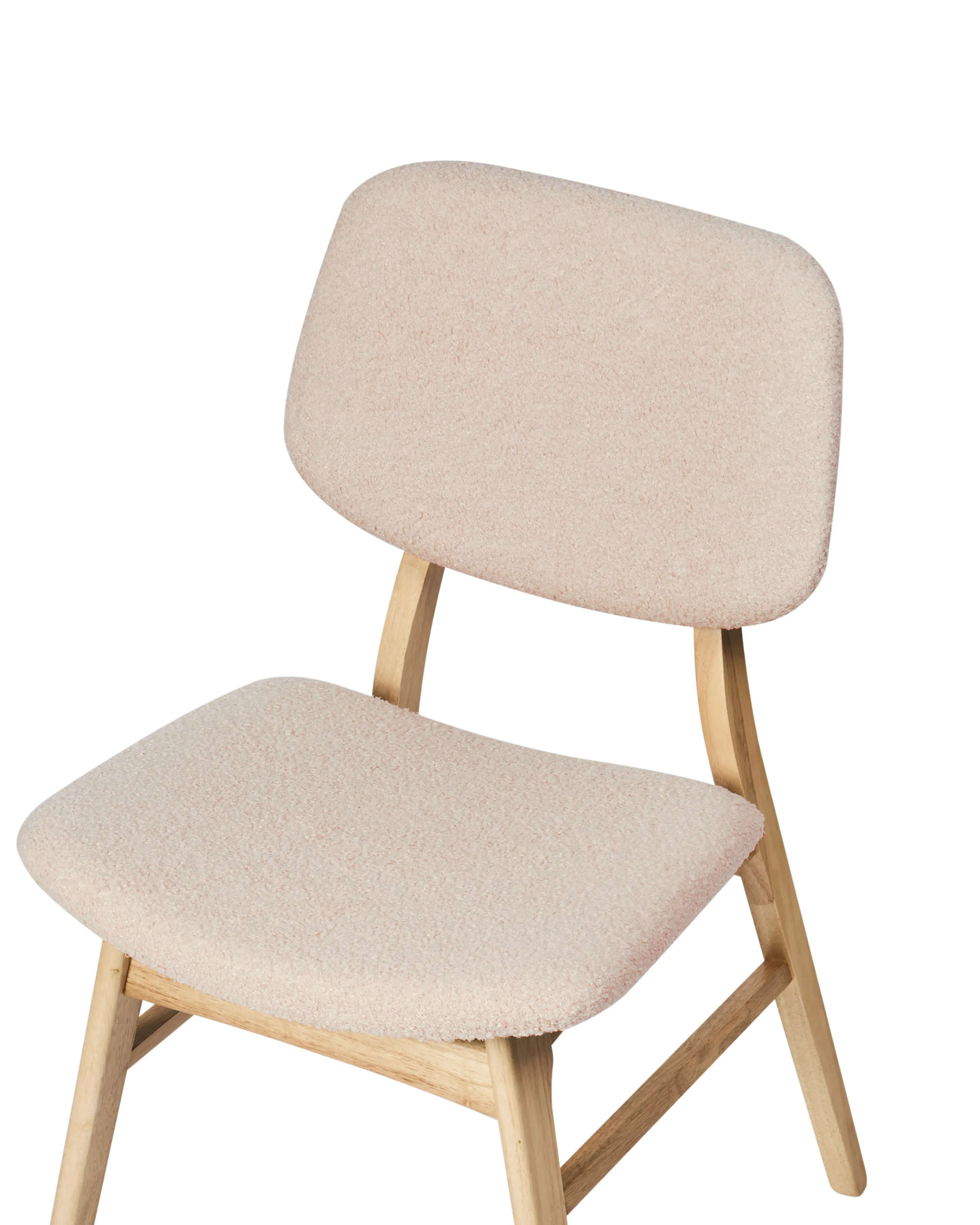 Set van 2 eetkamerstoelen ELAINE Hout Lichtbruin/beige