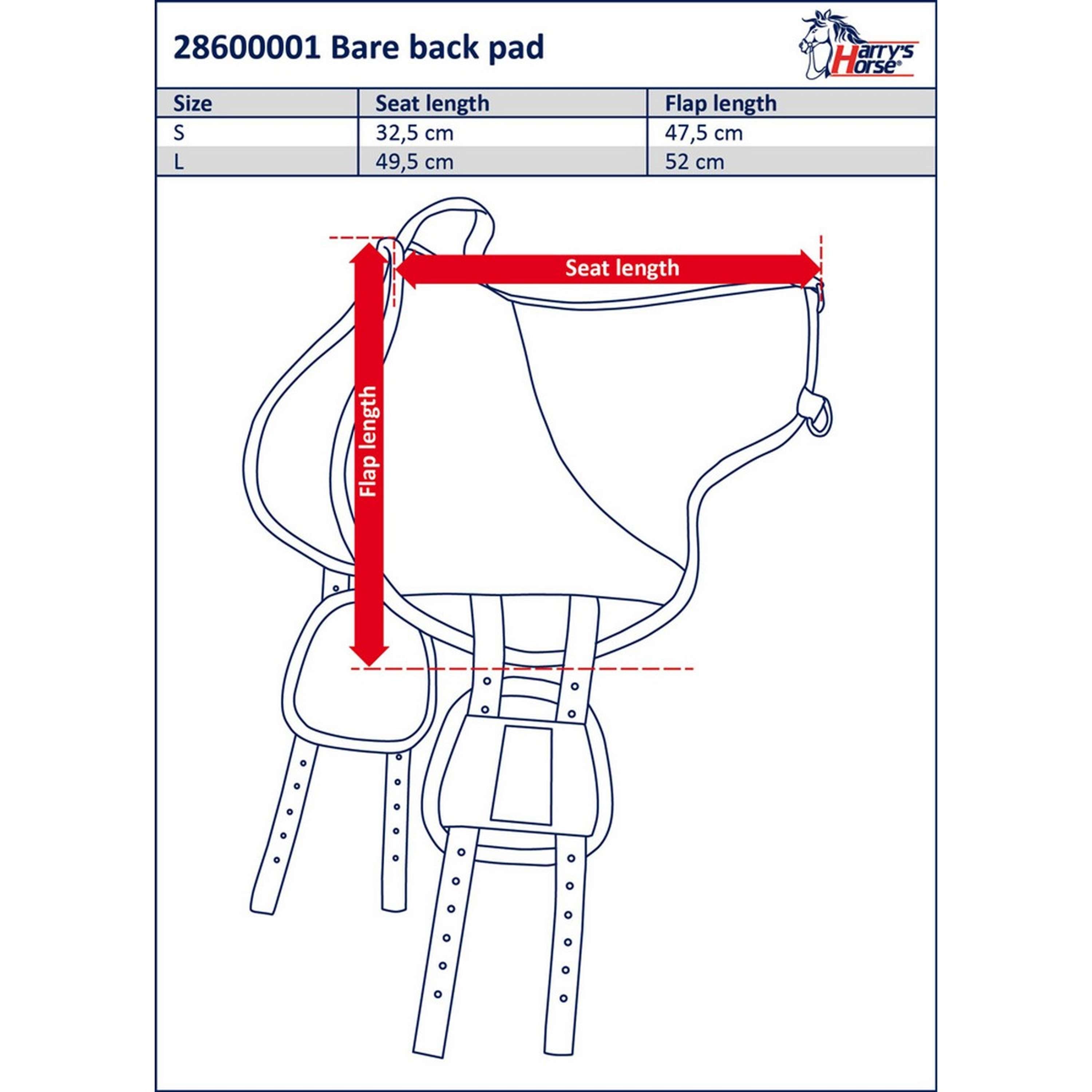 Harry's Horse BareBack Pad Zwart