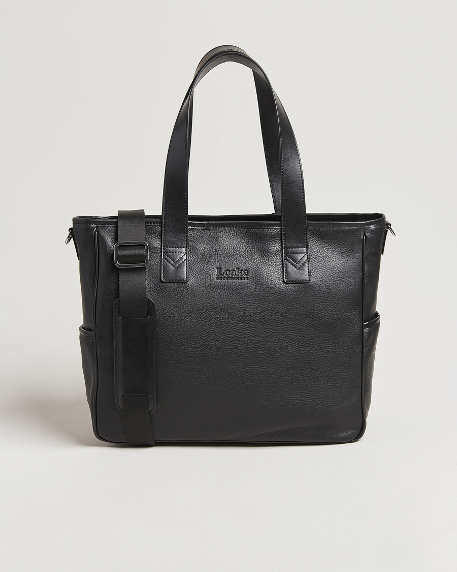 Loake 1880 Grained Leather Tote Black