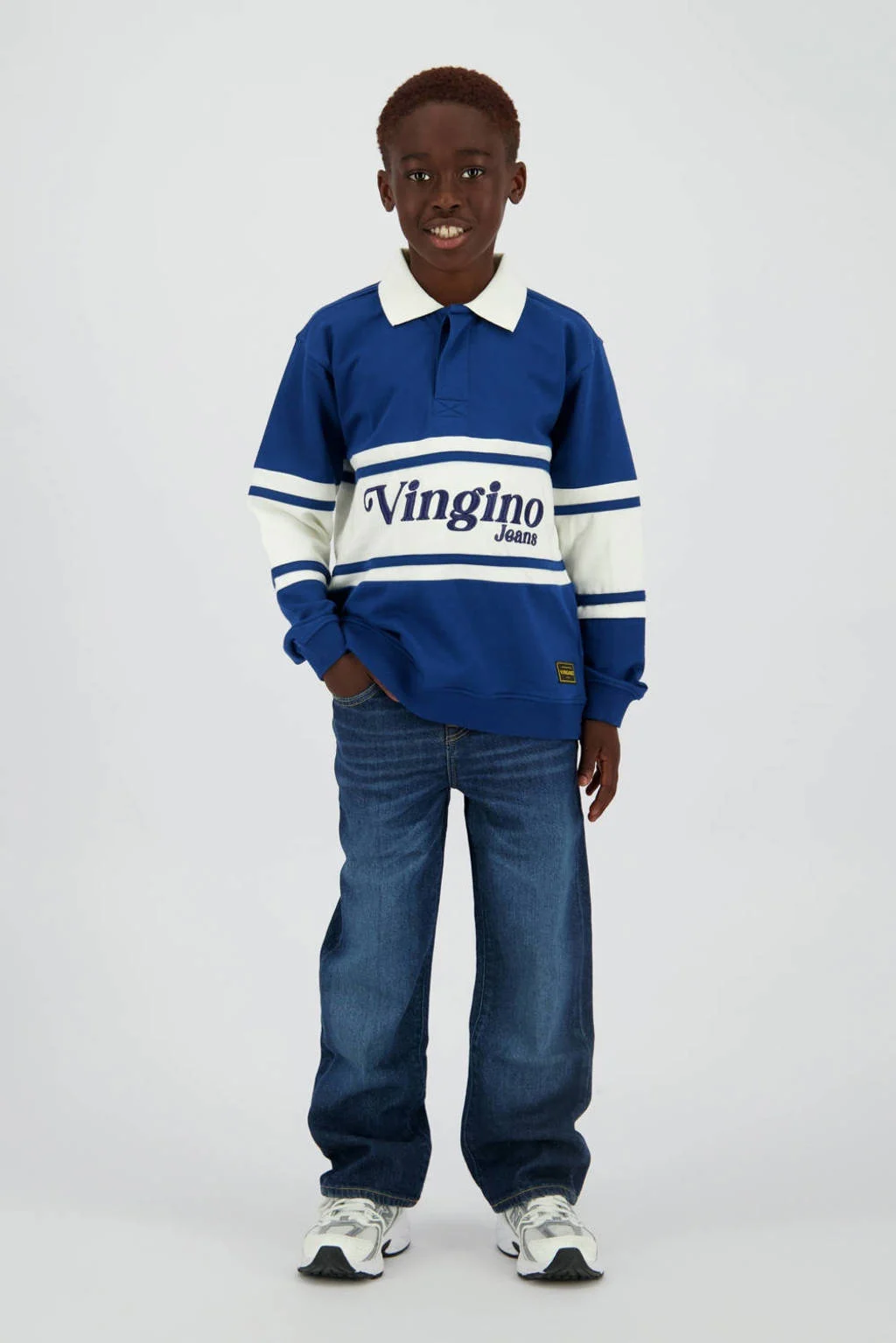Vingino relaxed  waist regular fit jeans dark blue denim