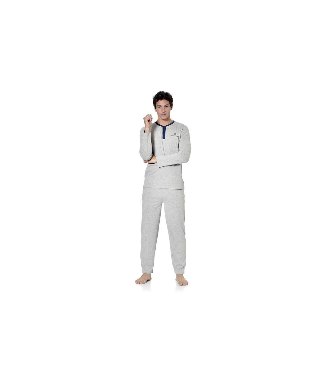 Ensemble pyjama long homme t-shirt col tunisien