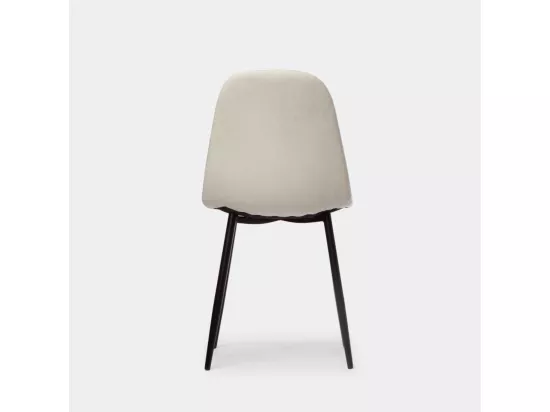 Chaise de salle à manger en tissu beige 45x86 cm-Ellis