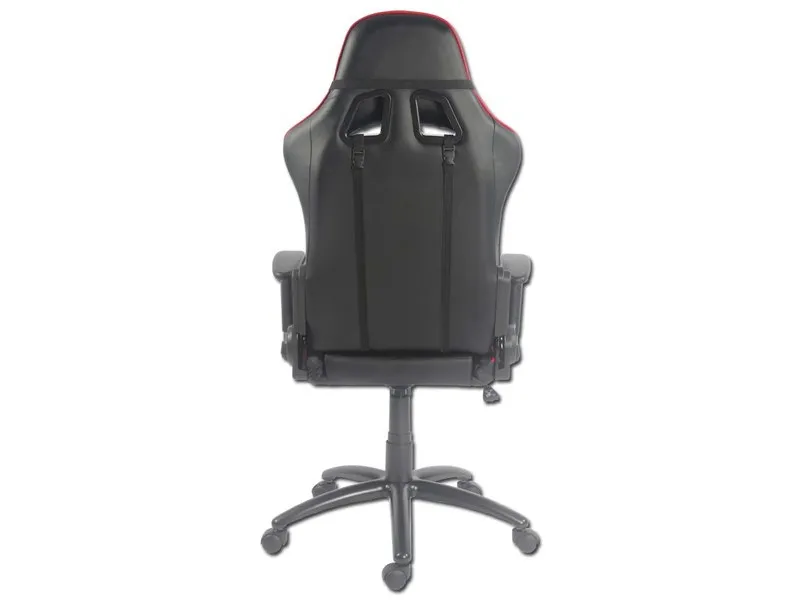 LC Power LC-GC-1 - Stol - ergonomisk - armstøtter - T-formet - drejeled - plastik, metal, PU-behandlet læder - sort/ rød