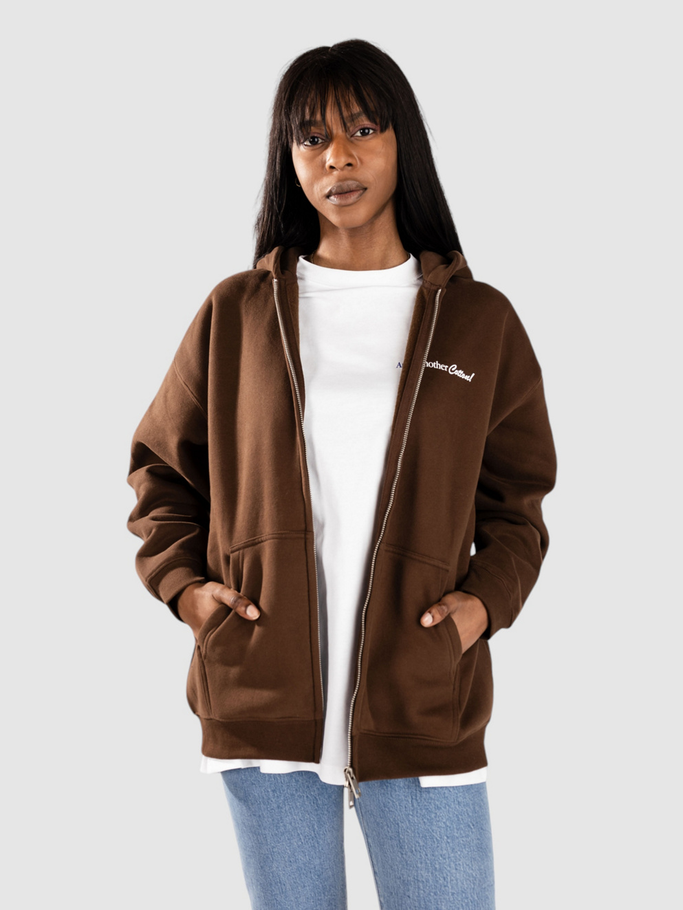 Another Cotton Lab Espresso Martini Oversized Zip Hoodie chocolate