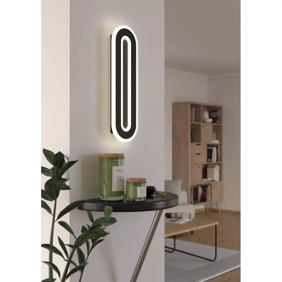 EGLO Macchioni Wandlamp - LED - Kunststof - Zwart/Wit