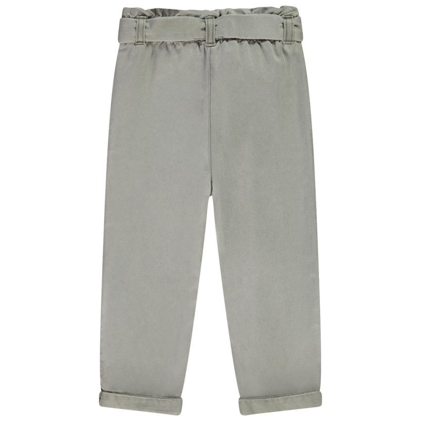 Pantalon en toile fantaisie avec broderies coeurs pour bébé fille - Vert