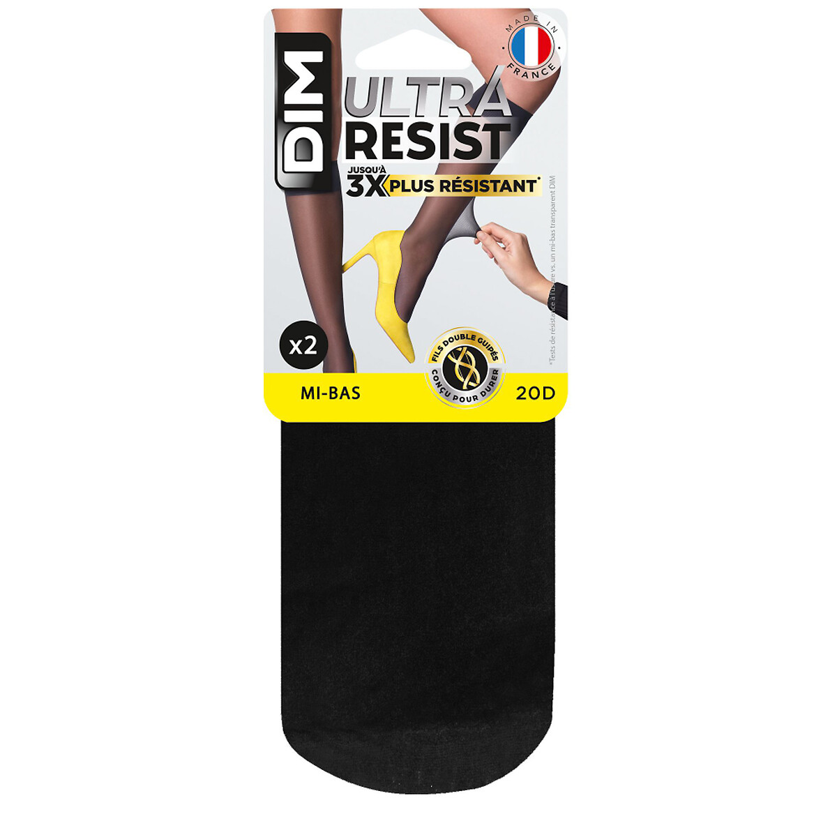 DIM<br>Conjunto de 2 pares de meias até o joelho Ultra Resist Ultra Resist 20D