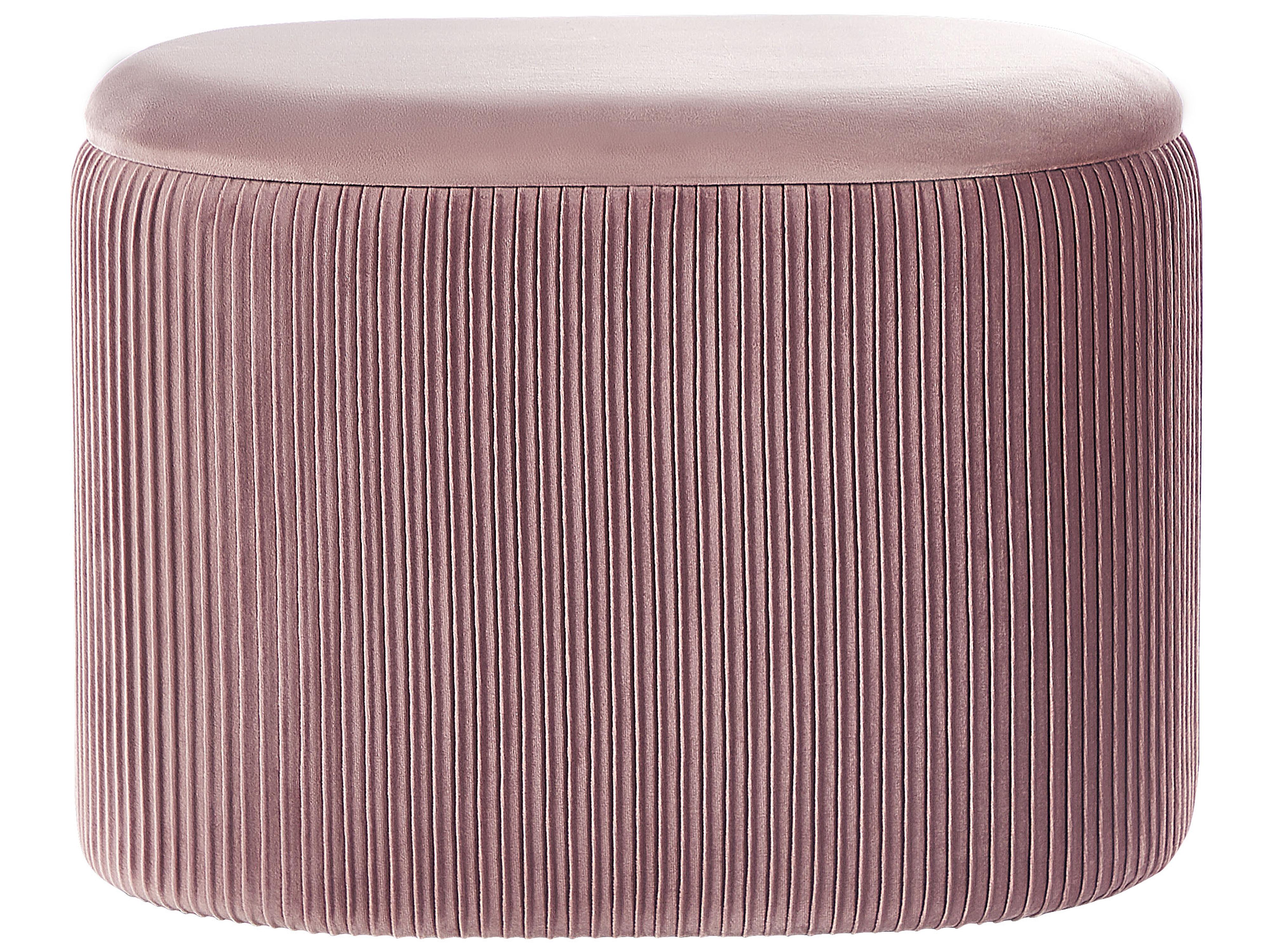 Poef met opbergruimte RICHLAND Fluweel Roze