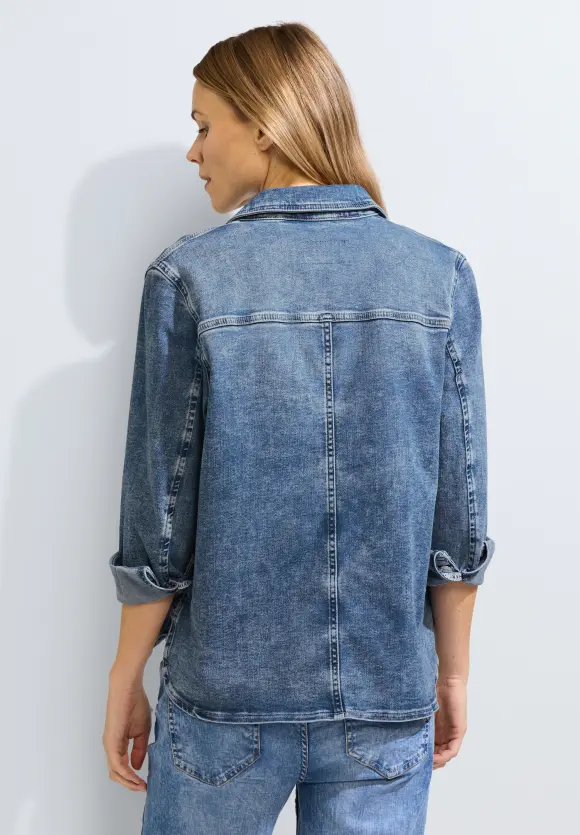 Jeans Overshirt - mid blue wash