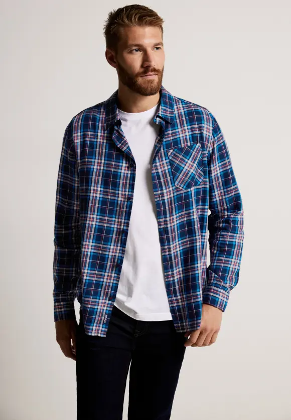Hemd mit Karomuster - navy blue