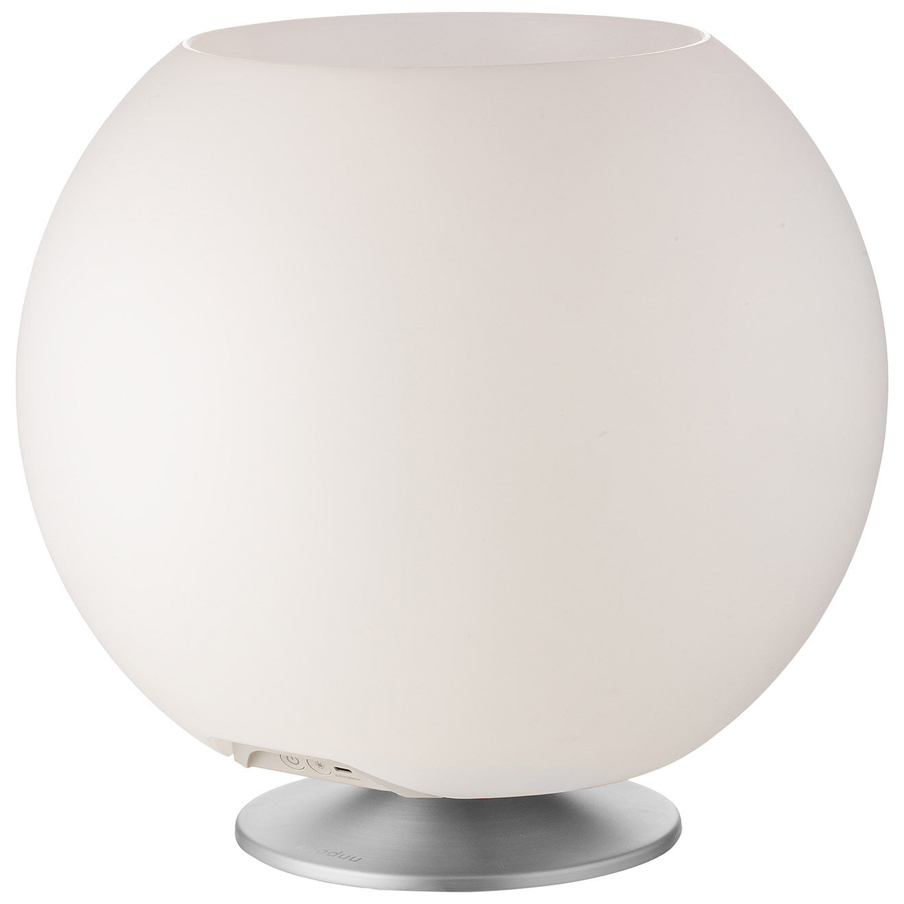 Kooduu Lampe Enceinte Bluetooth sans fil Sphere par Jacob Jensen Design argenté brossé - 38x38x31 cm