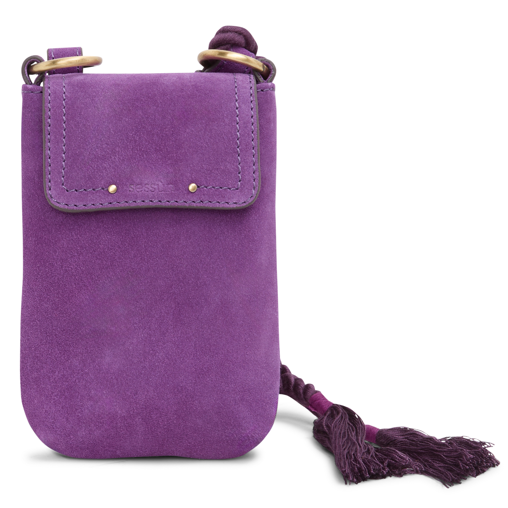 EVALIO - Porte portable en cuir | Violet